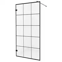 Kabina prysznicowa AVEXA BLACK 100x200 walk-in czyste 6mm Active Shield - wzór kratka NEW TRENDY EXK-2023