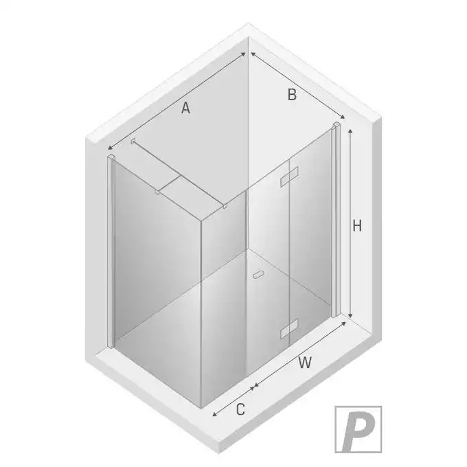 Kabina prysznicowa NEW SOLEO PLUS P prostokątna 110X80X195 drzwi składane pojedyncze szkło czyste 6mm Active Shield NEW TRENDY K-0383