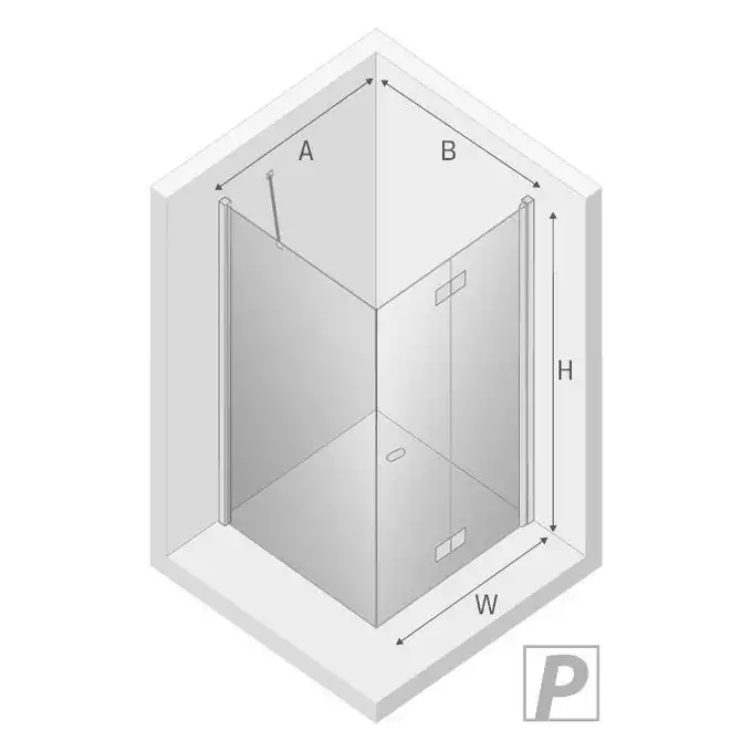 Kabina prysznicowa NEW SOLEO P prostokątna 100x90x195 składane pojedyncze szkło czyste 6mm Active Shield NEW TRENDY D-0154A/D-0088B