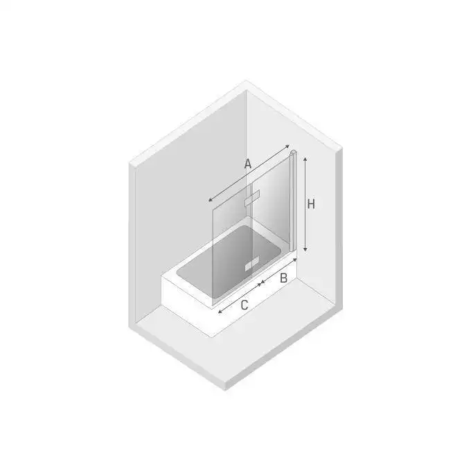 Parawan wannowy NEW SOLEO 100x140 skrzydło składane PRAWE szkło czyste 6mm Active Shield NEW TRENDY P-0029