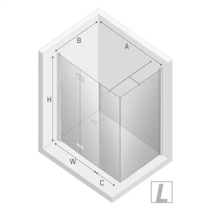 Kabina prysznicowa NEW SOLEO PLUS L prostokątna 100x110x195 drzwi składane pojedyncze szkło czyste 6mm Active Shield NEW TRENDY K-0621