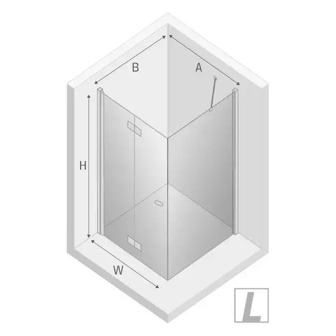 Kabina prysznicowa NEW SOLEO L prostokątna 90x70x195 składane pojedyncze szkło czyste 6mm Active Shield NEW TRENDY D-0149A/D-0086B