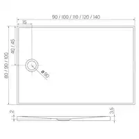 Brodzik NEX konglomeratowy prostokątny 140x90x3,5 biały NEW TRENDY B-0465