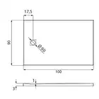 Brodzik MORI konglomeratowy prostokątny 100x90x3 posadzkowy, biały NEW TRENDY B-0434