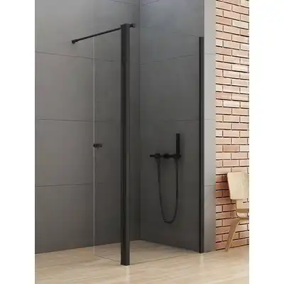 Kabina prysznicowa NEW SOLEO BLACK walk-in 100x195 szkło czyste 6mm Active Shield NEW TRENDY K-0784