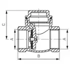 Zawór zwrotny 6/4&quot; z klapą, PN16 FERRO ZZK5