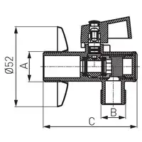 Zawor kulowy kątowy 1/2&quot; x 3/8&quot; z rozetą i filtrem, uchwyt metalowy FERRO Z1238KF