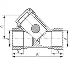 Filtr siatkowy do gazu 6/4&quot; GW-GW typ G41 FERRO F5G