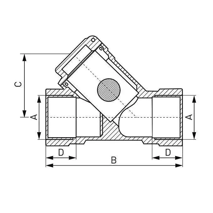 Filtr siatkowy do gazu 2&quot; GW-GW typ G41 FERRO F7G