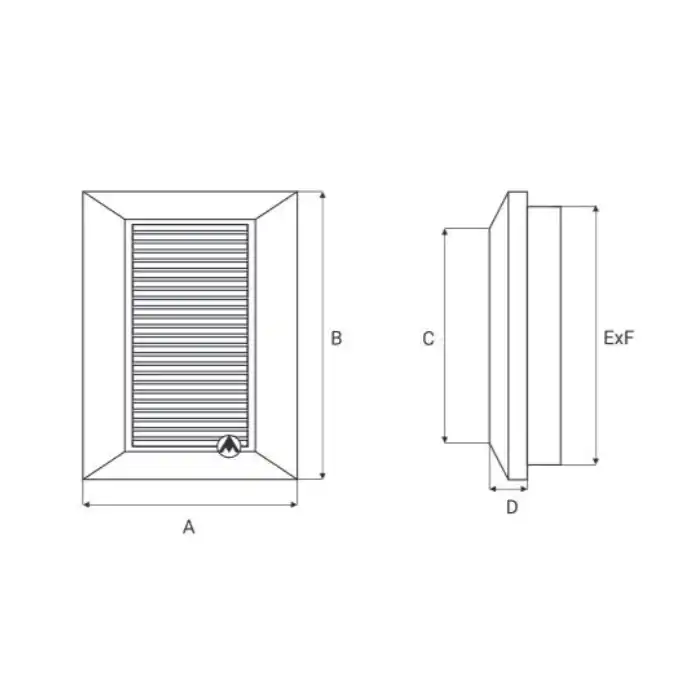 Kratka standard /biały dUO SMART 135 Ø125 DOSPEL 007-4179