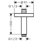 AXOR ShowerSolutions Przyłącze sufitowe 100mm HANSGROHE 26432820