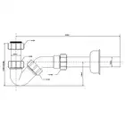 Syfon bidetowy rurowy 11/4&quot;x32mm z przedłużką i rozetą bez spustu MCALPINE HC23