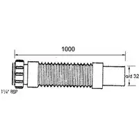 Złączka montażowa harmonijkowa L-1000 mm 1 1/4&quot; x 32 mm MCALPINE FLX-CCB1