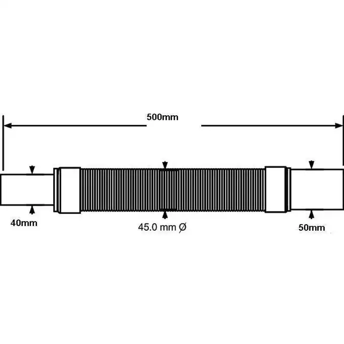 Złączka montażowa, redukcyjna, elastyczna L-500 mm z końcówkami 40x50 mm MCALPINE FLEXRP4050