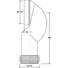 Przyłącze kanalizacyjne, długie L-275 mm, wejście 90-110 mm, wyjście 110 mm, kąt  90 tzw. łuk MCALPINE HC42