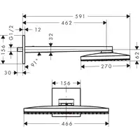 AXOR ShowerSolutions Głowica prysznicowa 460/300 1jet HANSGROHE 35278000