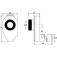 Syfon pisuarowy podtynkowy poziomy 2&quot; x 50 mm MCALPINE HC-UP50