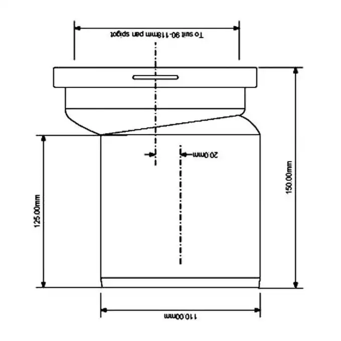 Przyłącze kanalizacyjne, krótkie L-150 mm, wejście 90-110 mm, wyjście 110 mm z przesunięciem mimośr. 20 mm MCALPINE WCE-CON4