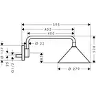 AXOR Showers/Front Głowica prysznicowa 240 2jet z ramieniem prysznicowym HANSGROHE 26021000