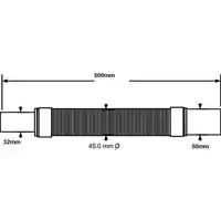 Złaczka montażowa, redukcyjna, elastyczna L-500mm z końcówkami 32x50mm MCALPINE FLEXRP3250