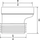 Przyłącze kanalizacyjne, krótkie L-120mm,wejście 90-110mm,wyjście 110mm z przesunięciem mimośr. 20mm MCALPINE WC-CON4