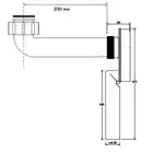 Syfon podtynkowy 1 1/4&quot; x 50 mm z przedłużką 250 mm chrom MCALPINE SUP-CB