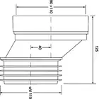 Przyłącze kanalizacyjne, krótkie L-125 mm, wejście 90-110 mm, wyjście 110 mm z przesunięciem mimośr. 40 mm MCALPINE HC38