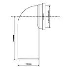 Przyłącze kanalizacyjne MCALPINE WCE-CON9 długie 220 mm, wejście 90-118 mm, wyjście 110 mm, kąt 90