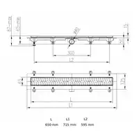 JOMOTech Pakiet EXCLUSIVE 40 / Odpływ liniowy 650 mm / maskownica 2-stronna FLIS / mata WERIT 175-30650400-00