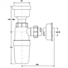 Syfon pisuarowy prosty 2&quot;x32mm z uszczelką wargową MCALPINE HC2P