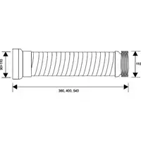 Przyłącze kanalizacyjne elastyczne L-400 mm, wejście 90-110 mm, wyjście 110 mm MCALPINE WC2