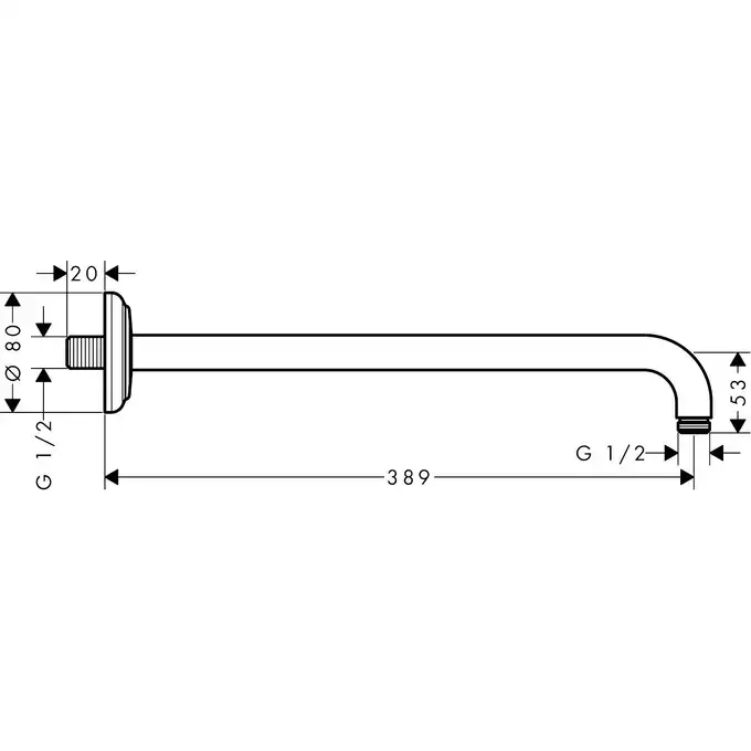 AXOR Montreux Ramię prysznicowe 389mm HANSGROHE 27348000