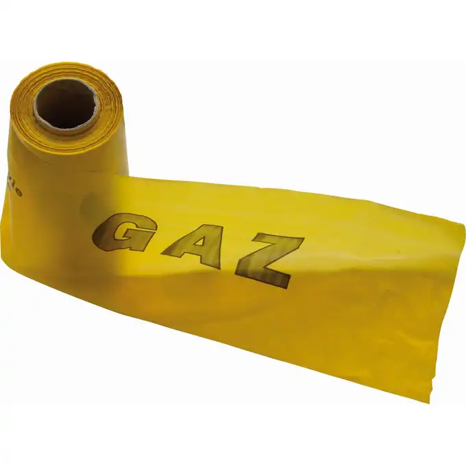 Taśma ostrzegawcza z nadrukiem &quot;GAZ&quot; szer. 20 cm, żółta (1 rolka - 100m) WEBA 50-01-0000-68