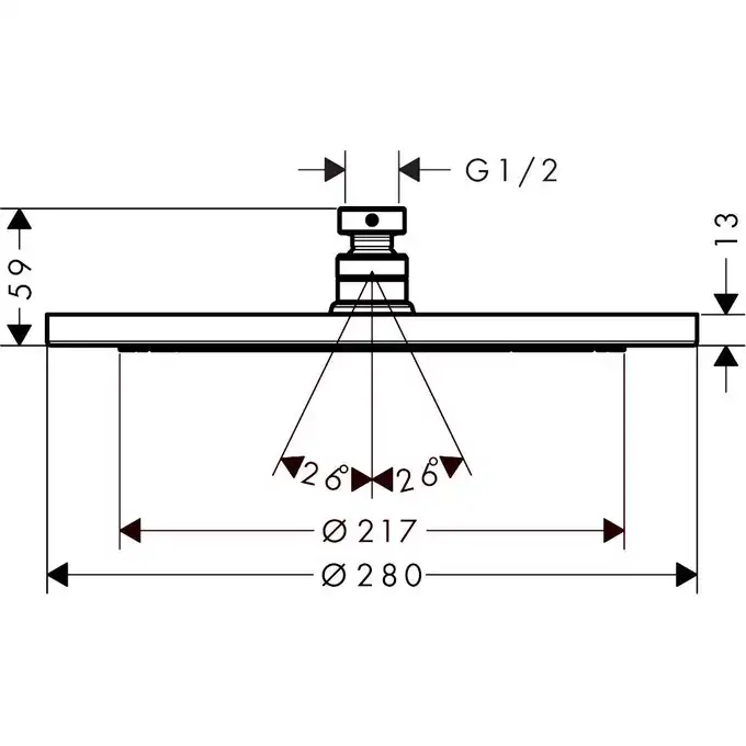 Croma Głowica prysznicowa 280 1jet HANSGROHE 26220000