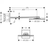 AXOR ShowerSolutions Głowica prysznicowa 250 2jet z ramieniem prysznicowym HANSGROHE 35296000