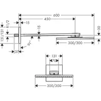 AXOR ShowerSolutions Głowica prysznicowa 300/300 1jet z ramieniem prysznicowym HANSGROHE 35314000