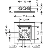 AXOR ShowerSolutions Głowica prysznicowa 250/250 2jet podtynkowa HANSGROHE 35313000