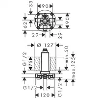 Rainmaker Select Zestaw podstawowy do głowicy prysznicowej z przyłączem sufitowym HANSGROHE 24010180