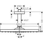 Raindance E Głowica prysznicowa 300 1jet z przyłączem sufitowym HANSGROHE 26250990