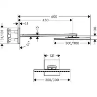 AXOR ShowerSolutions Głowica prysznicowa 300/300 2jet z ramieniem prysznicowym HANSGROHE 35318000