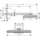 Rainmaker Select Głowica prysznicowa 460 1jet z ramieniem prysznicowym HANSGROHE 24003400