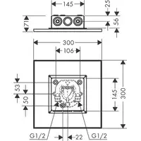 AXOR ShowerSolutions Głowica prysznicowa 300/300 1jet podtynkowa HANSGROHE 35317000