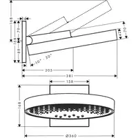 Rainfinity Głowica prysznicowa 360 3jet ścienna HANSGROHE 26234000