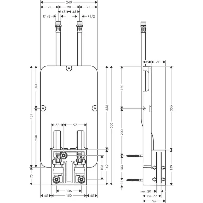 AXOR ShowerSolutions Zestaw podstawowy do głowicy prysznicowej HANSGROHE 35363180