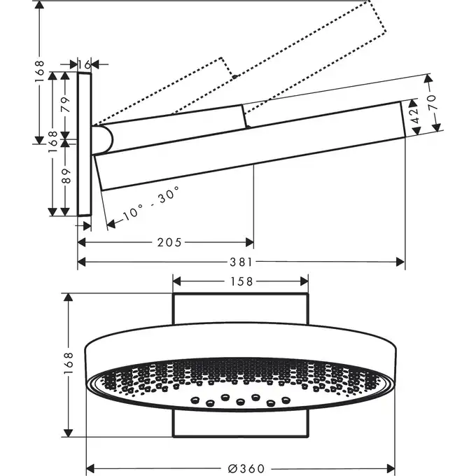 Rainfinity Głowica prysznicowa 360 3jet ścienna HANSGROHE 26234990