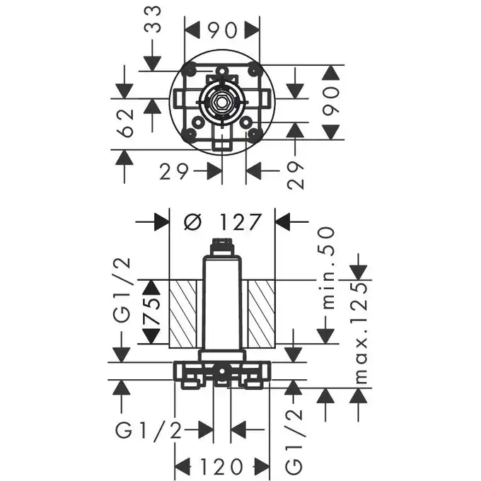 Rainmaker Select Zestaw podstawowy do głowicy prysznicowej z przyłączem sufitowym HANSGROHE 24010180