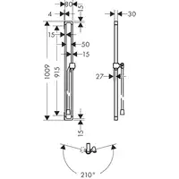 AXOR Citterio E Drążek prysznicowy 0,90m HANSGROHE 36736000