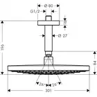 Raindance Select S Głowica prysznicowa 300 2jet z przyłączem sufitowym HANSGROHE 27337000