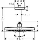 Raindance Select S Głowica prysznicowa 240 2jet z przyłączem sufitowym HANSGROHE 26467000