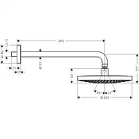 Raindance Select S Głowica prysznicowa 240 2jet z ramieniem prysznicowym HANSGROHE 26466400